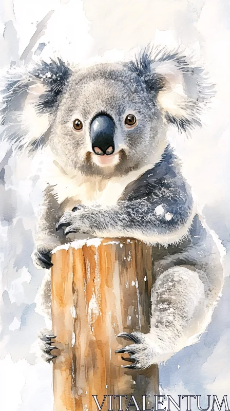 AI ART Watercolor Art of a Koala