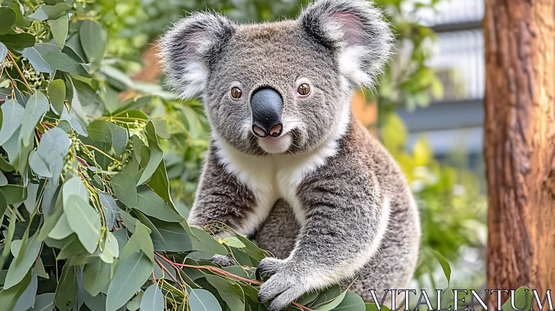 Koala Among Eucalyptus Leaves AI Image