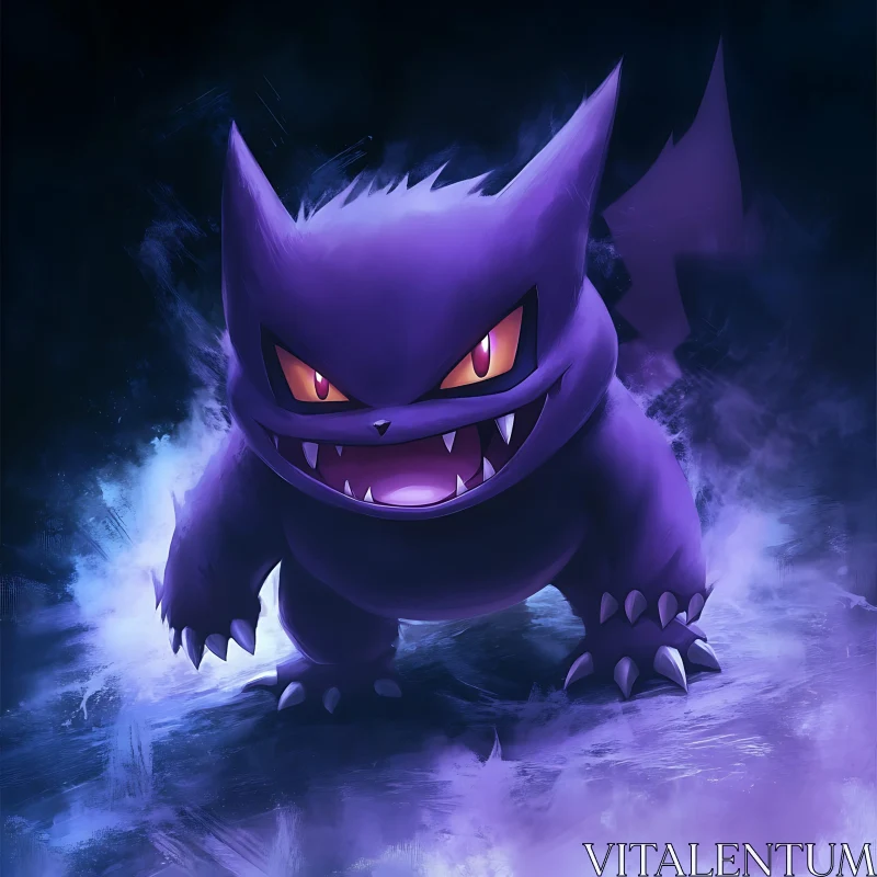 Ominous Purple Anime Creature AI Image