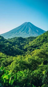 Scenic Volcano in Verdant Forest Landscape