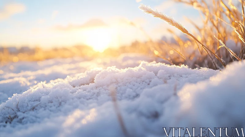 AI ART Morning Sunlight Over Frost-Covered Landscape