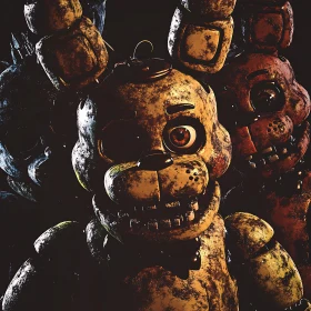 Rusty Animatronic Robot Trio