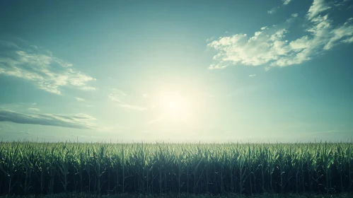 Dawn Light on Cornfield