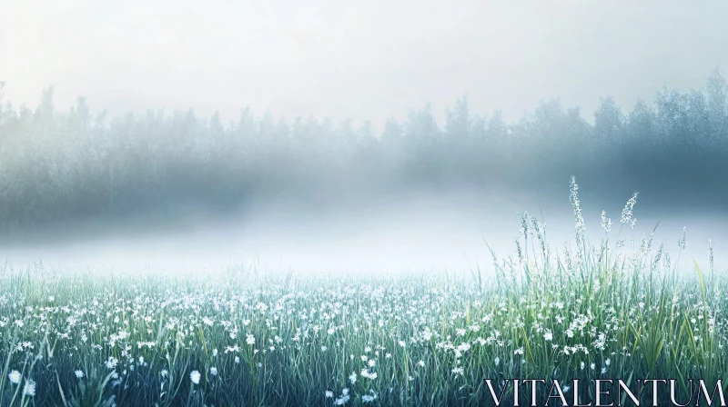 AI ART Misty Meadow and Foggy Forest