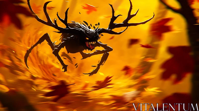 Forest Demon in Autumn AI Image