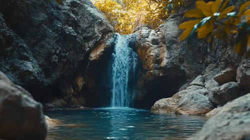 Peaceful Rocky Waterfall