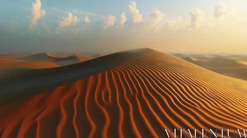 AI ART Golden Desert Dunes During Sunset