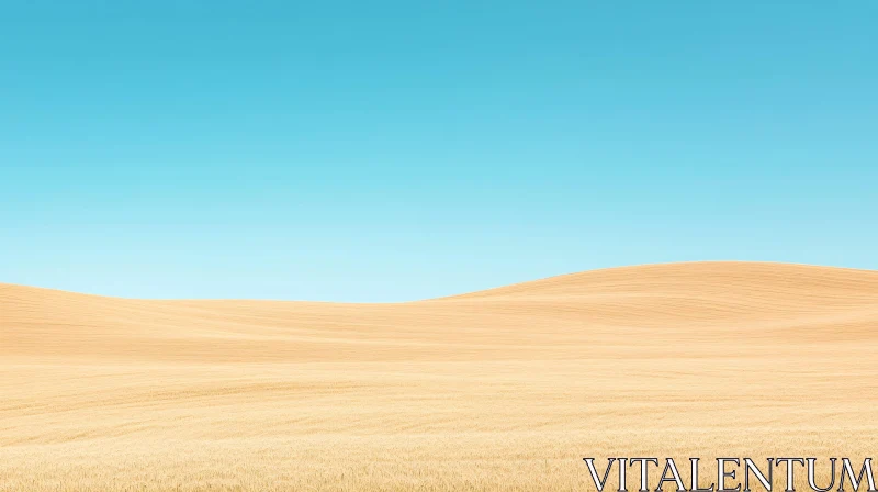 Golden Wheat Field Landscape AI Image