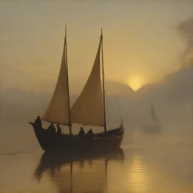 Morning Tranquility on a Misty River