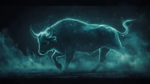 Luminous Bull in Enigmatic Mist