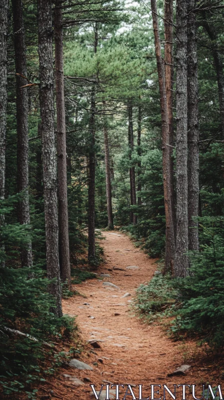 AI ART Peaceful Trail in Pine Tree Forest