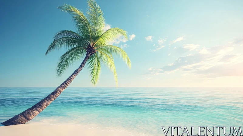 AI ART Sunlit Tropical Beach Scene