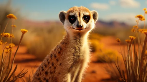 Animated Meerkat in Realistic Desert Setting