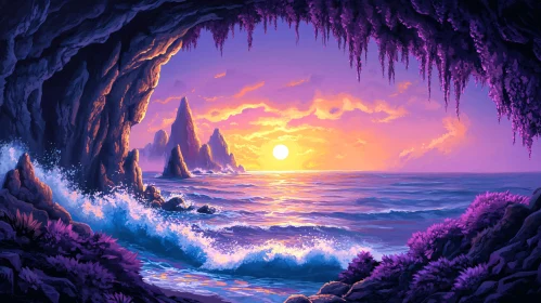 Sunset Serenity from a Cave