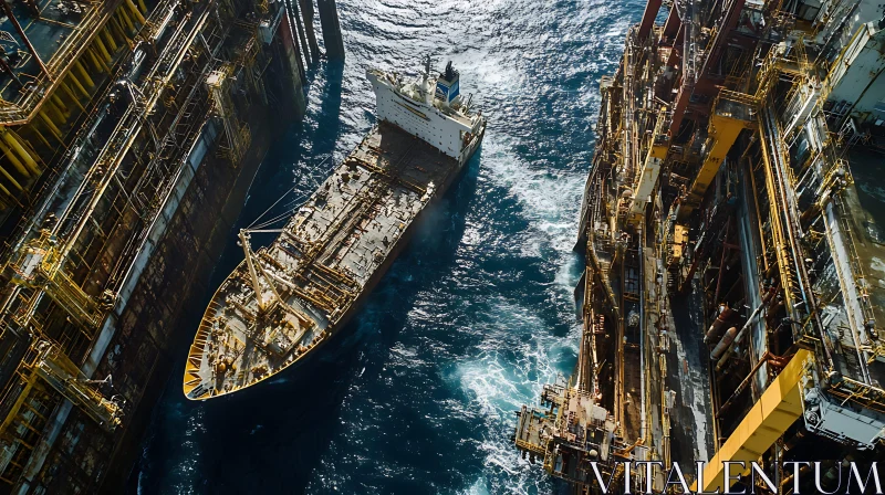 Maritime Industrial Scene at Sea AI Image