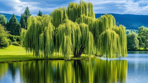 Weeping Willow Reflections in Nature