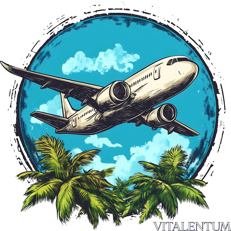 AI ART Tropical Flight Illustration