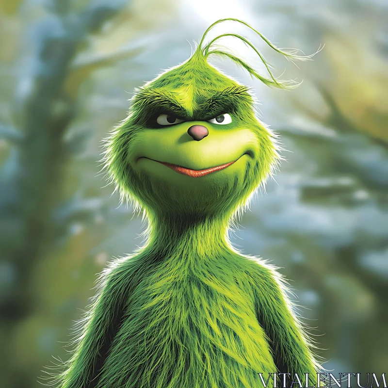 AI ART The Grinch's Confident Pose in the Wilderness