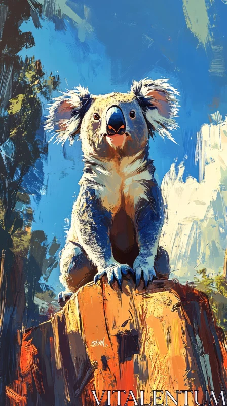 Artistic Koala in Nature AI Image