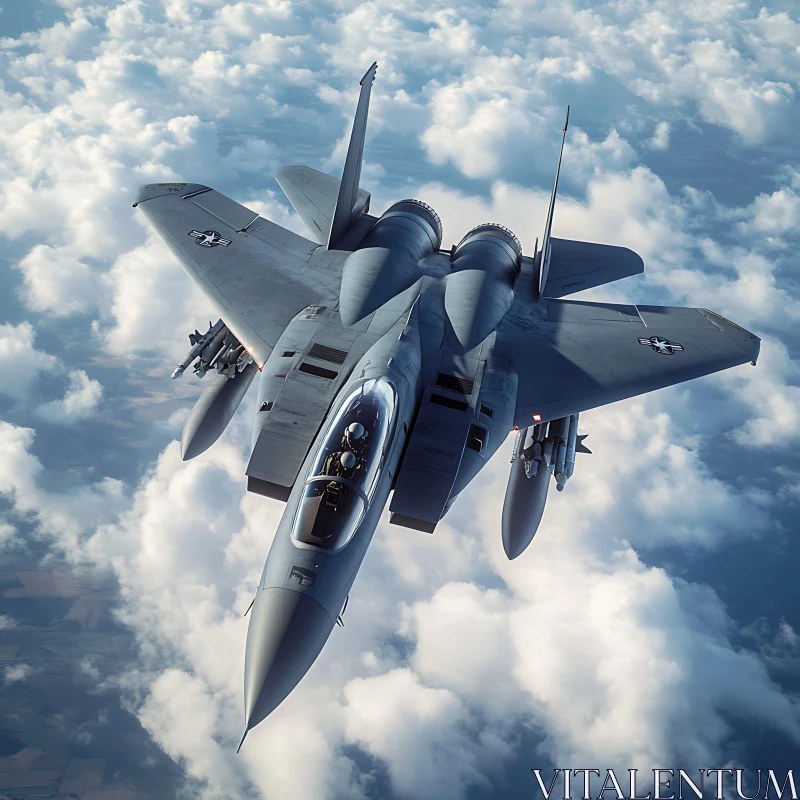 Aerial View of a Military Jet AI Image