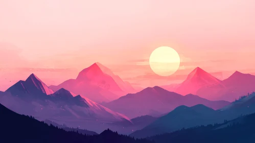 Sunset Over Majestic Mountains