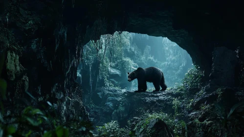 Bear in Enchanted Forest Cave