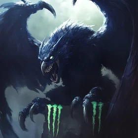 Beast with Green Eyes and Massive Wings