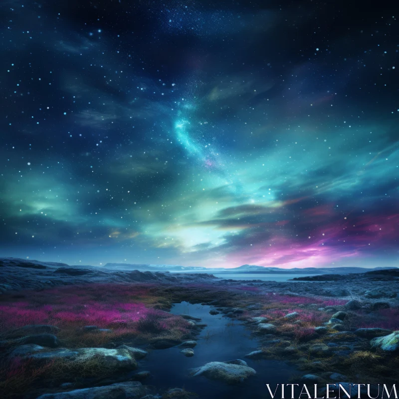 Dreamlike Twilight Sky - A Blend of Fantasy and Nature AI Image