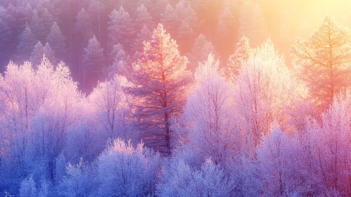 Frosty Trees in Morning Light