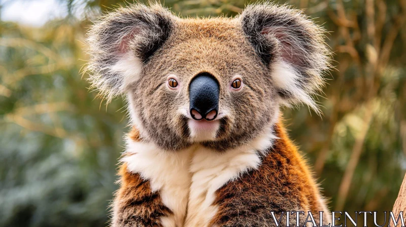 Koala Portrait in Nature AI Image