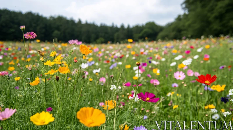 AI ART Colorful Wildflowers in a Summer Meadow