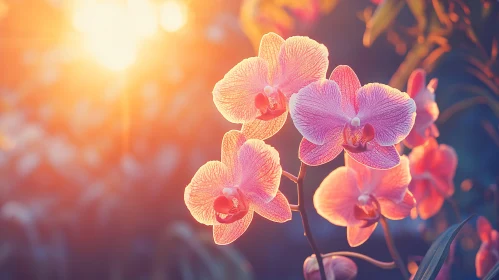 Beautiful Orchids in Warm Light