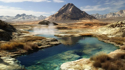 Serene Desert Lake Landscape