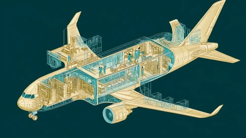 Airplane Interior Engineering Blueprint