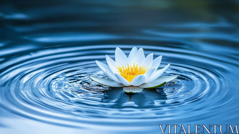 Peaceful Lotus Blossom on Tranquil Water AI Image