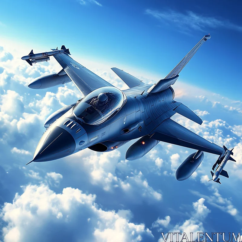 Powerful Military Aircraft in Flight AI Image