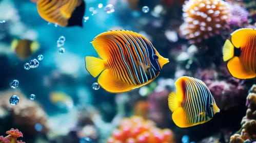 Colorful Marine Life in a Coral Reef