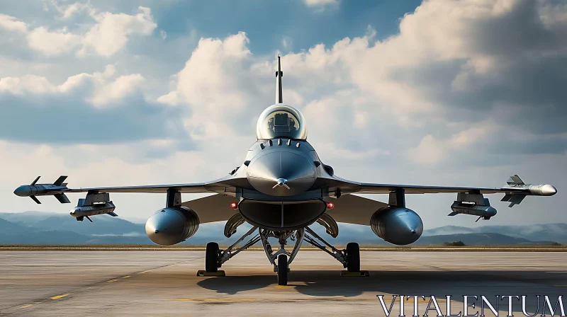 Fighter Jet on Runway AI Image