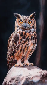 Detailed Artwork of an Owl with Striking Eyes