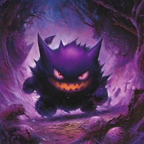 Eerie Supernatural Pokemon in Foggy Forest