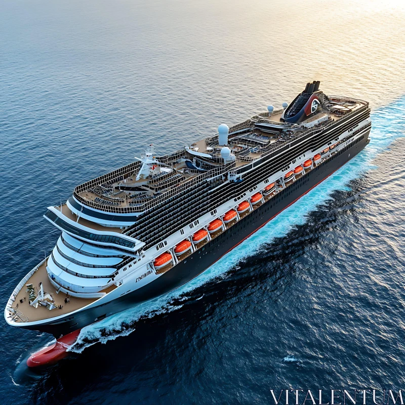 Luxurious Cruise Liner on Open Water AI Image