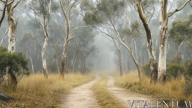 Enchanted Misty Forest Trail AI Image