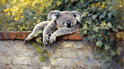 Serene Koala in a Lush Setting