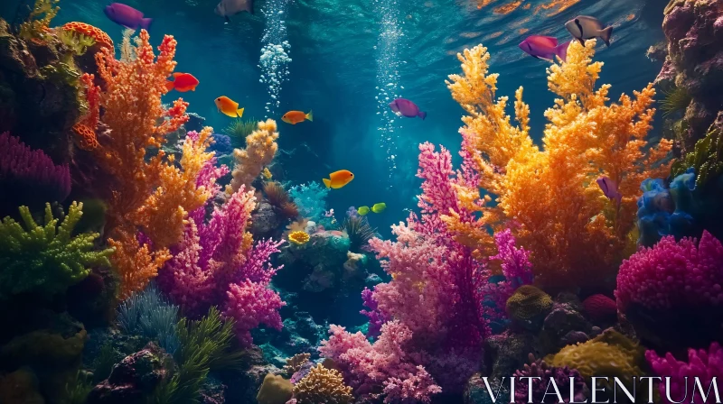 AI ART Colorful Coral Reef Underwater Scene