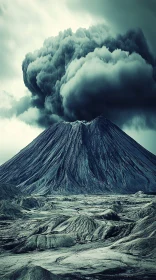 Volcanic Eruption Landscape Scene