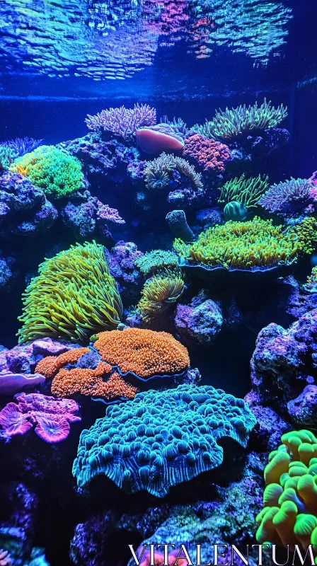 AI ART Colorful Coral Reefs Underwater