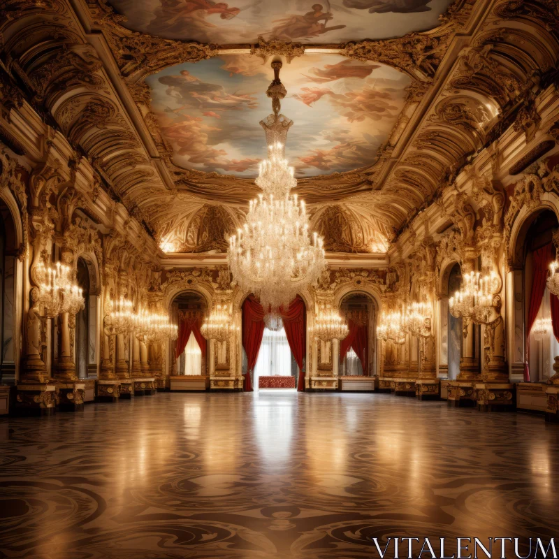 Grand Ballroom in Barcelona Palace: A Study in Opulence AI Image