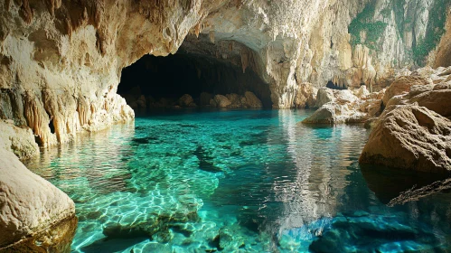 Turquoise Waters in a Beautiful Cave