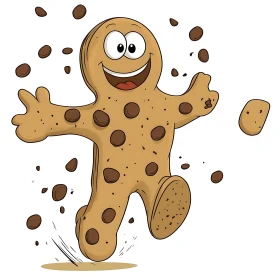 Joyful Chocolate Chip Cookie Cartoon