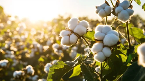 Sunlit Cotton Field